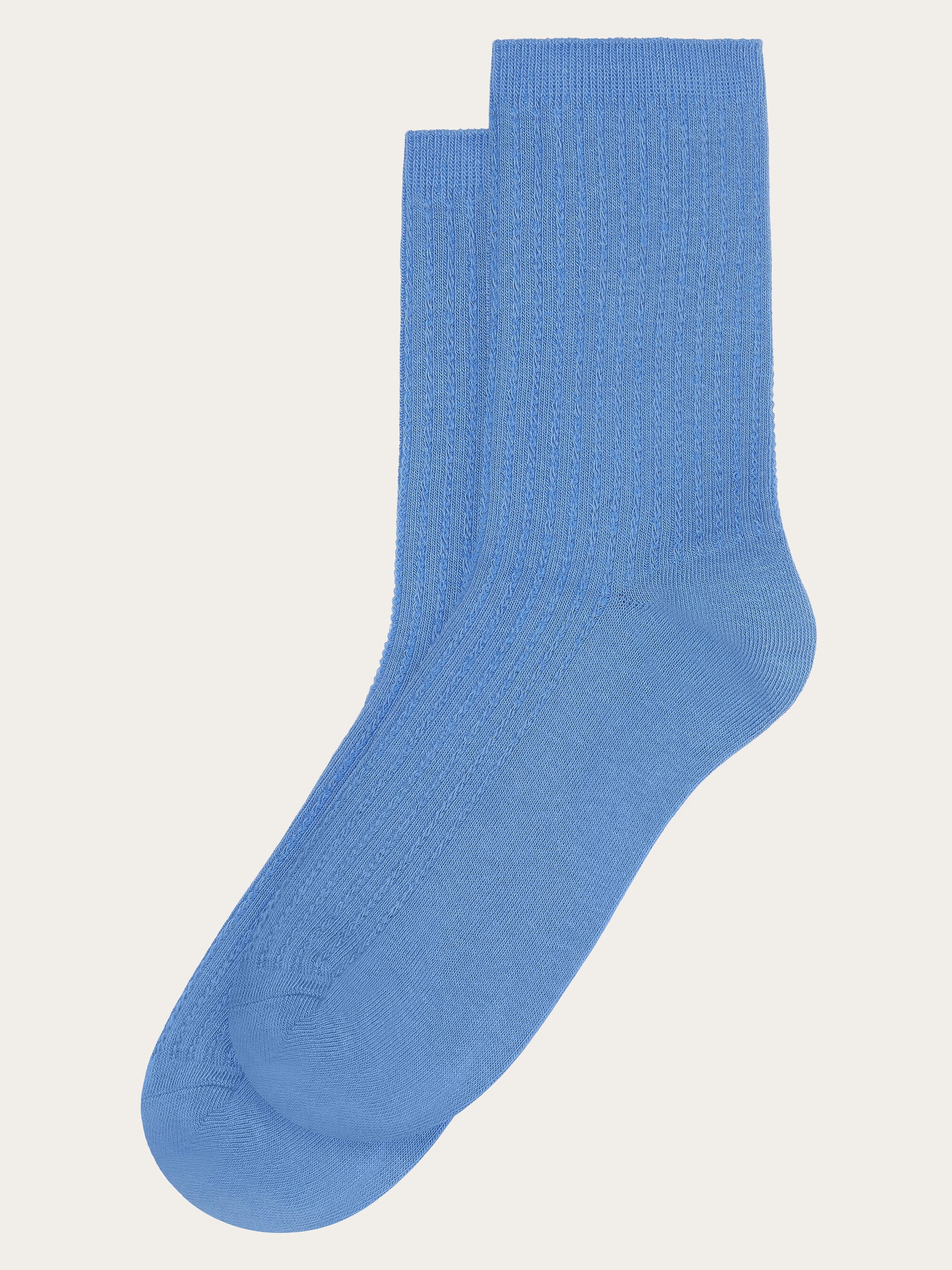 KnowledgeCotton Apparel - WMN 1-pack Cable structure socks - GOTS/Vegan Socks 1463 Glacier Lake